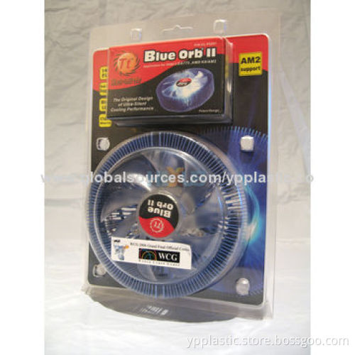 CPU cooler plastic packaging, customized sizes and prints available, 15 years manufacturer